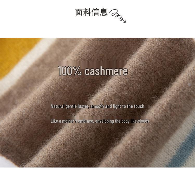 Women's Korean Style Cashmere Scarf - Contrasting Colors, Pure, Warm, and Versatile for Autumn/Winter