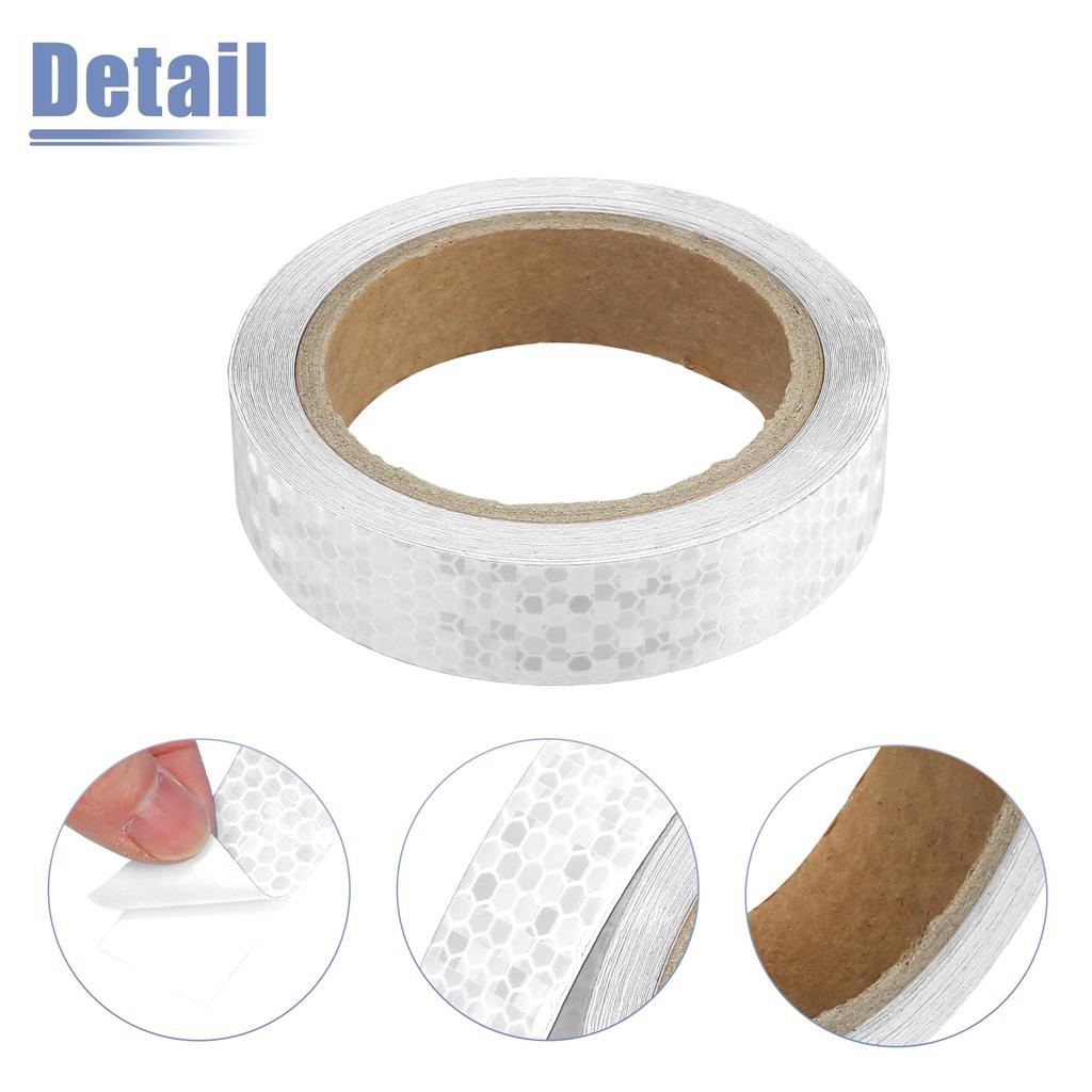ACROPIX Universal 2.5cm x 10m White Car Reflective Sticker Reflective Tape Safety Warning Reflective Protector - 1 Pack