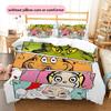 1PC Grinch Pattern Bedding Quilt Set Quilt Cover Pillowcase Home Decoration Birthday Gift (1 * Duvet Cover + 2 * Pillowcase, Without Core)