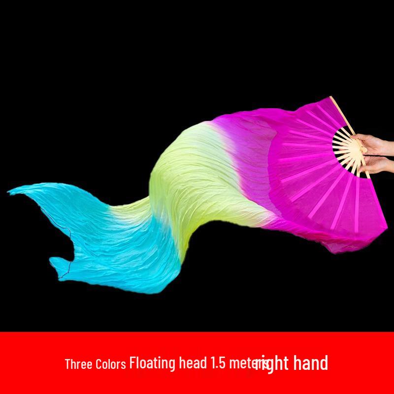 

Двосторонній довгий шовковий танцювальний віяло зі стрічкою для виступу Янко та танцю на площі