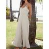 French Style Summer Sexy Sling Open Back Jumpsuit Sexy Suspender Backless Jumpsuit
