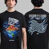 Camiseta System Of A Down Turnê UE RU 2026 Entregue Globo Frente e Verso Datas de Shows Tee