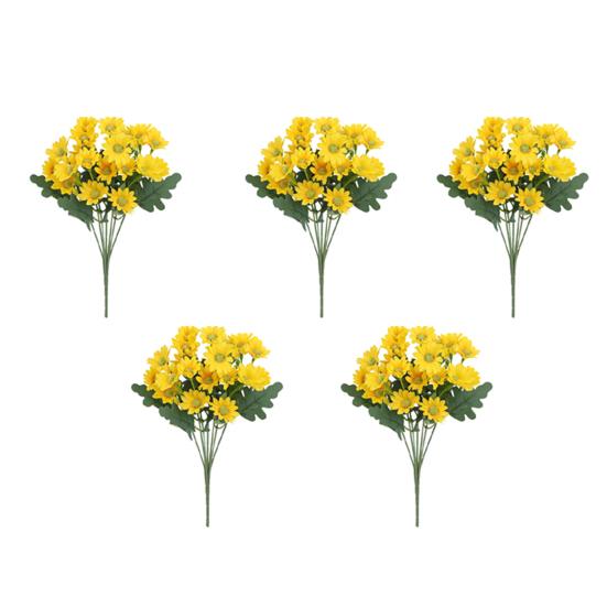 1/5/10/20/25Pcs Artificial Flower 7 Fork UV Resistant Fake Flower Home