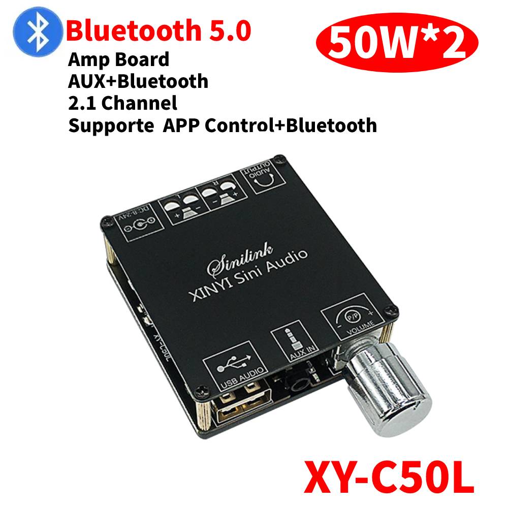 1/2PCS MT21 Subwoofer Amplifier Board Bluetooth 5.0 50WX2+100W 2.1 Channel Power Audio Stereo Amplifier Tone Bass AMP AUX 12V24