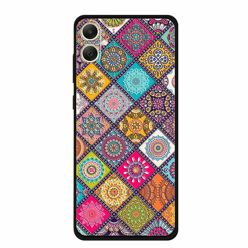 3D Emboss Case For Samsung Galaxy A06 M06 F06 A05 M05 F05 Phone Case A 06 M 05 Flower Black Silicone Soft Back Cover Coque Funda