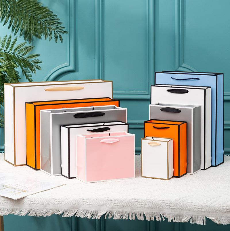 Shouheng Thickened Cowhide Gift Tote: White Card Paper Bag for Clothing & Souvenirs