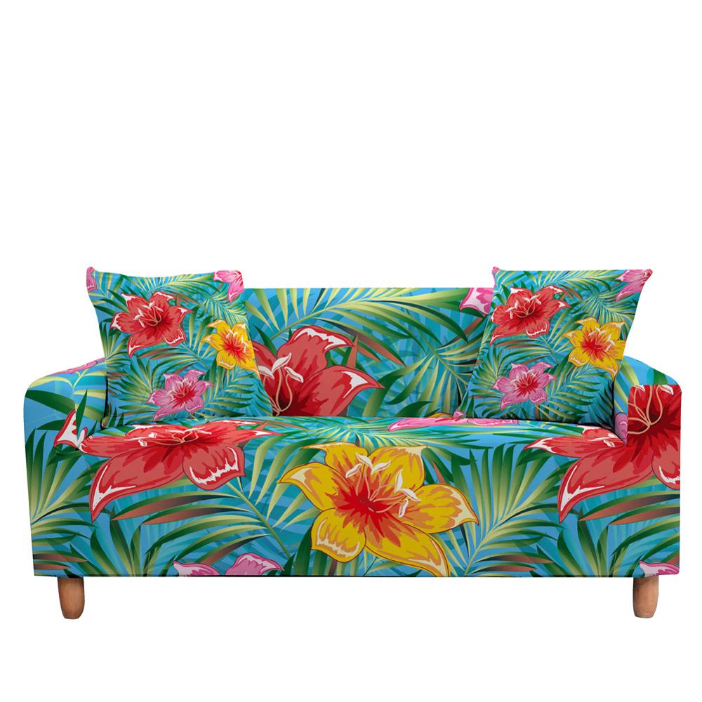 

Эластичный чехол для дивана с тропическим цветком, чехол для дивана с принтом «все включено» для гостиной, эластичный чехол для дивана, угловой чехол для кресла