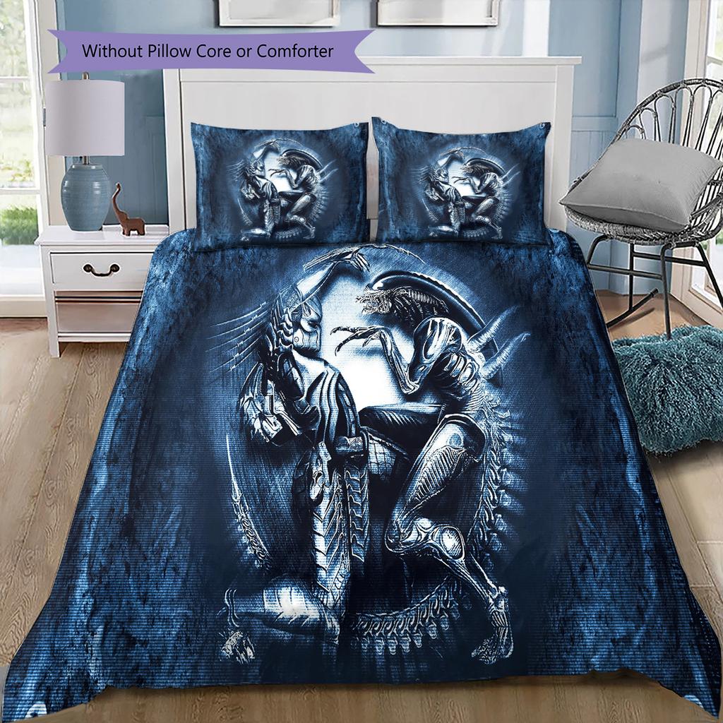 Cartoon Pattern Bedding Quilt Set Quilt Cover Pillowcase Home Decoration Birthday Gift (1 * Duvet Cover + 2 * Pillowcase, Without Core)