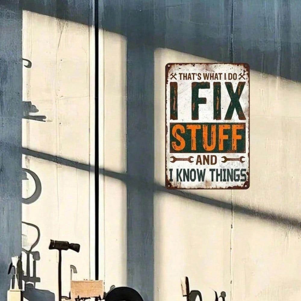 Vintage Metal Poster Wall Art, Funny Garage Sign for Men