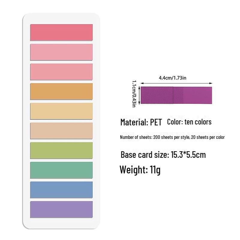 Morandi Translucent PET Index Stickers - Vanilla Autumn Series, Writable Sticky Notes & Markers