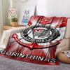 1 pièce Couverture en Flanelle Imprimée SC Corinthians Paulista Haute Qualité Chaude Confortable Couverture pour Toutes les Saisons Parfaite pour les Cadeaux Décoration de la Maison