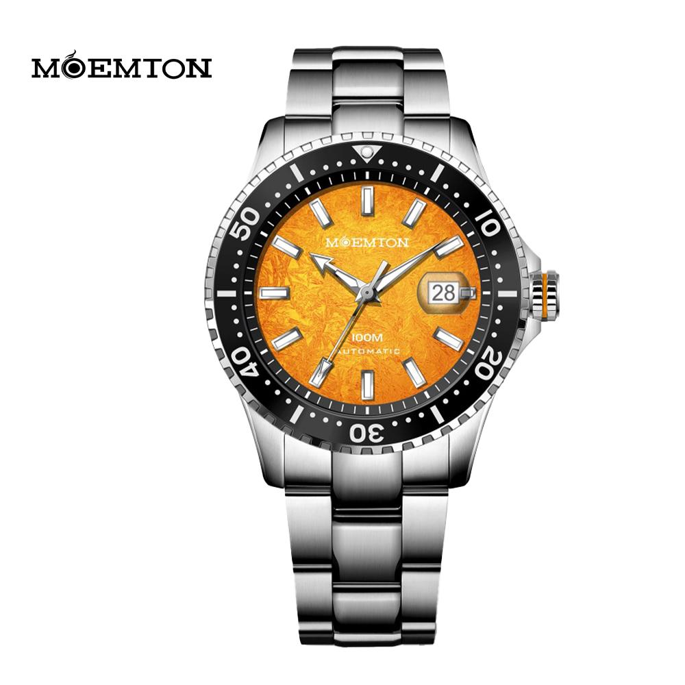 MOEMTON automatic mechanical man watches Sapphire glass luminous 100-meter water-resistant diving watches for man