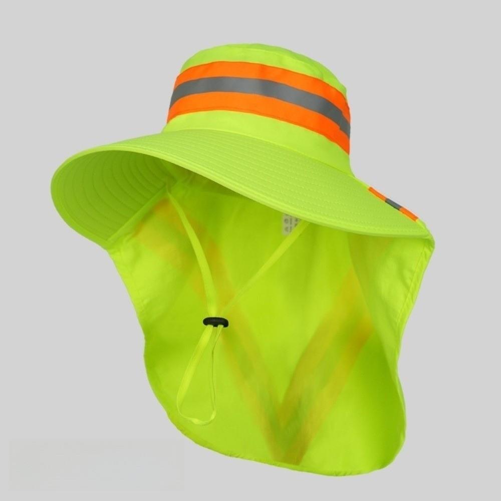 Adjustable Design Anti-UV Bucket Hat UV Protection Fluorescent Safety Hat  Gardeners Cleaners