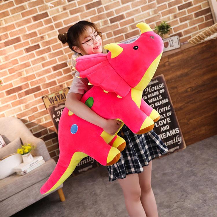 Triceratops Dinosaur Plush Cushion - Cute Toy & Gift Prize Doll