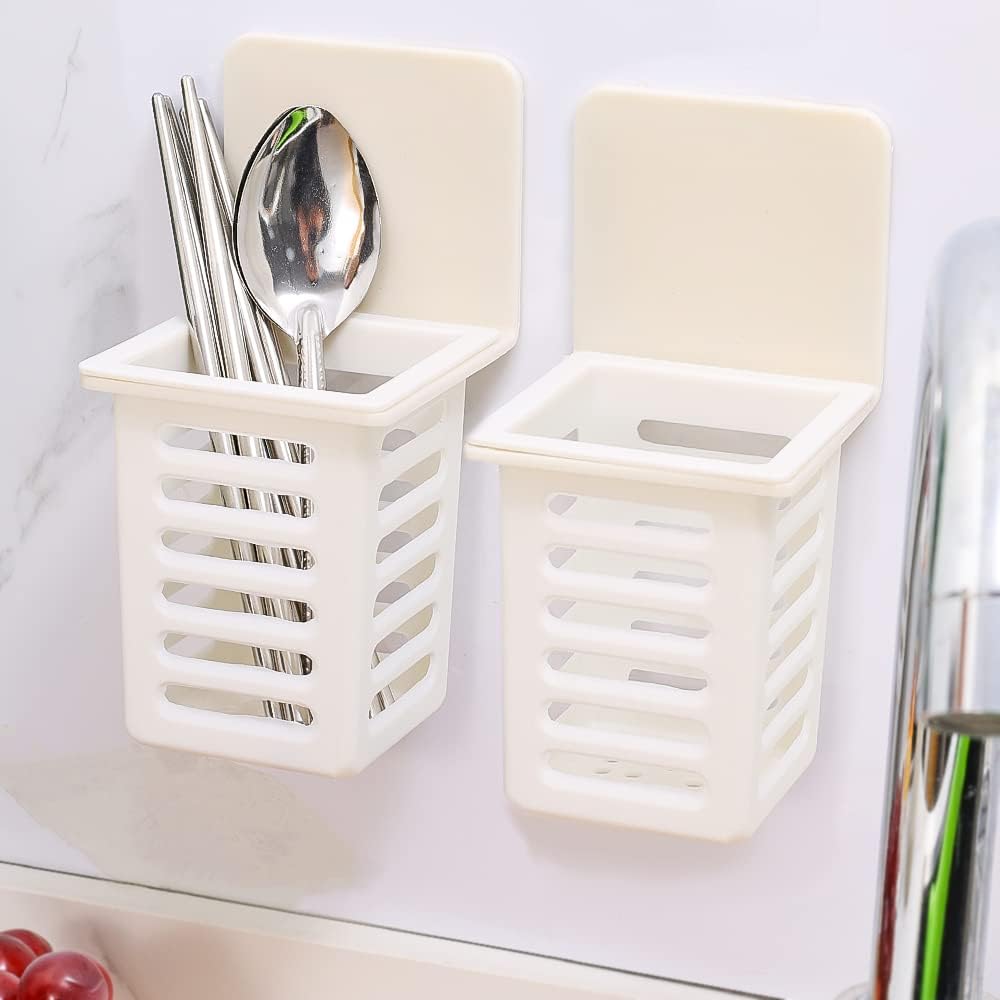 1PC Wall Mounted Toothbrush Holder Set for Bathroom. Spoons and Forks Holder for Kitchen- Space Saving Toothbrush Storage