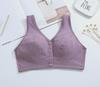 "Comfortable Front Buckle Cotton Nursing Bra: Wire-Free, Vest-Style, Large Size for Middle-Aged & Elderly"