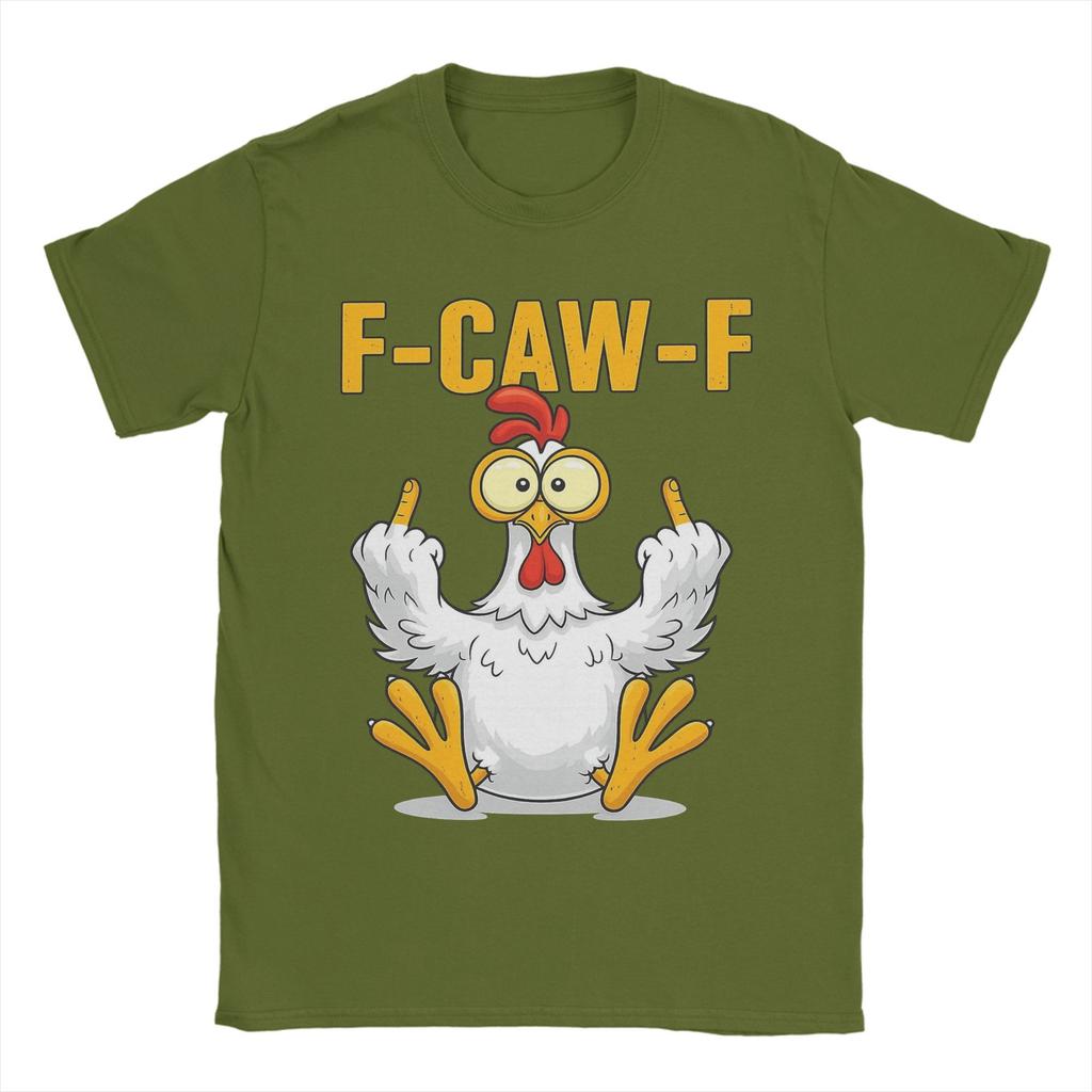 F-Caw-F-Chicken T-Shirt für Herren Neuheit Reines Baumwoll-T-Shirt Rundhals Kurzarm T-Shirts Geschenk Tops