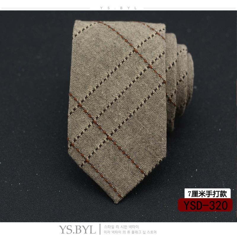 6 cm karierte Krawatte Mädchen Muster Retro Wind Streifen Baumwolle Casual Hand Stil Jungen Schmale Version gray