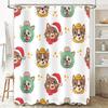 12-Piece Christmas Shower Curtain Set With Cats In Hats Bath Decor For Home Decoration Perfect Gift Idea (White) #