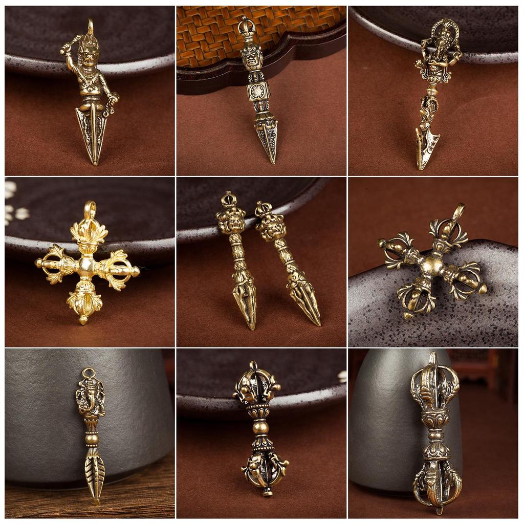 Messing Vajra Stößel Schlüsselanhänger und Auto Anhänger Ornamente
