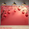 2D Red Oriental Backdrop with Cherry Blossoms and Lanterns for Lunar New Year Celebration