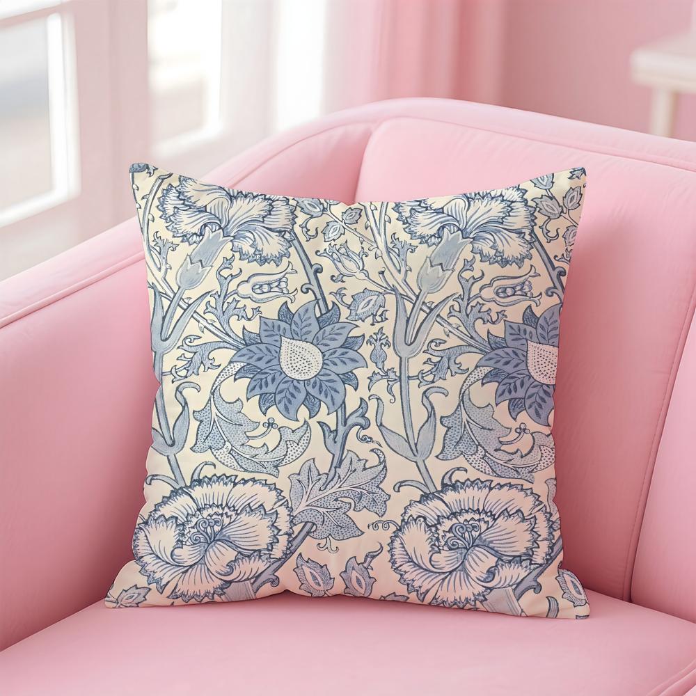 Art WWilliam Morris Cushion Cover Pillow Case Soft Skin Friendly Fabric Comfort  Concealed Zipper