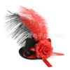 European and American new party dance top hat Jockey Club celebration feather headdress headband flower hair accessories