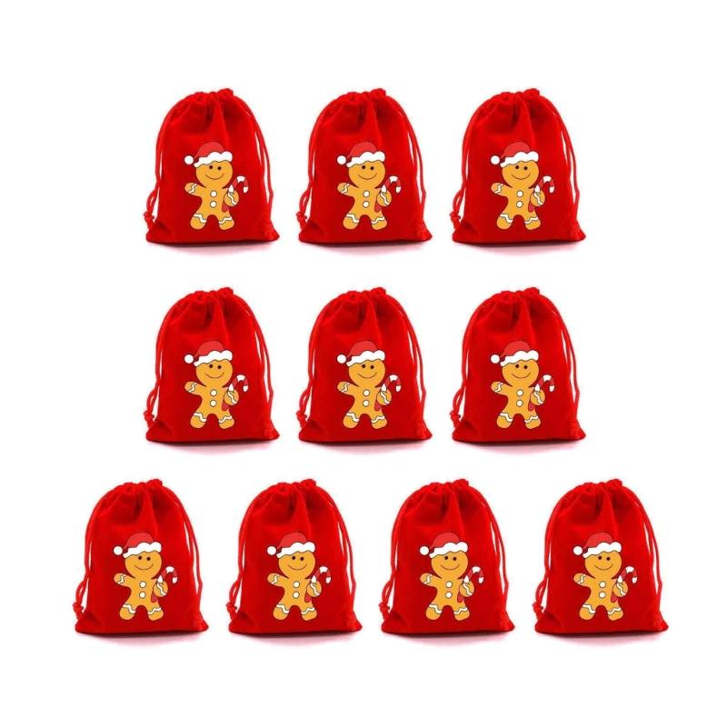 10Pcs Practical Drawstring Storage Pouches Jewelry Packaging Case for Holiday