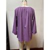 Blusas y Camisas de Mujer con Cuello en V y Manga Tres Cuartos Estilo Bohemio de Gasa con Botones