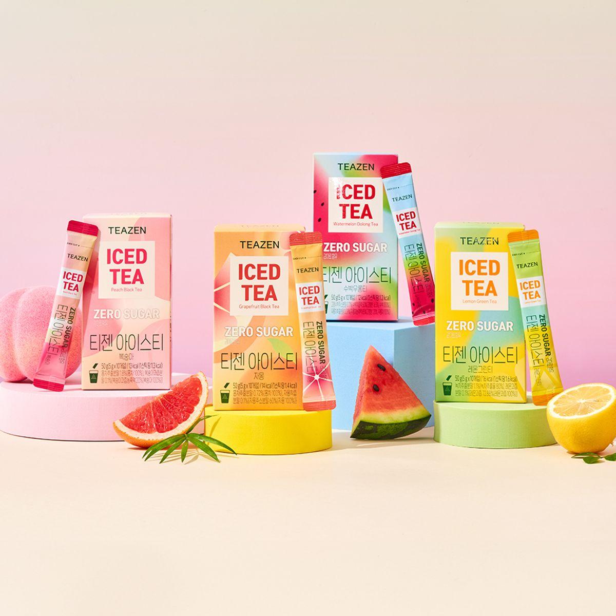 Teazen Iced Tea 4-Flavor Mix 40 Sticks (10 Sticks x 4 Types)