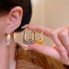 Trendy Geometric Resin Hoop Earrings for Women Irregular Metal Acrylic Wedding Earrings Party Vintage Jewelry Gift