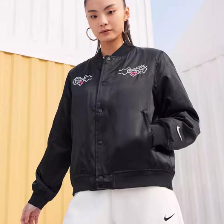 New Nike Dragon New Year's Collection FW23 Jackets Coats Women's Black FZ6533-010