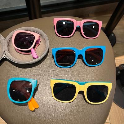 Square Frame Foldable Sunglasses UV 400 Travel Goggle Fashion Shades  for Toddler Boys and Girls