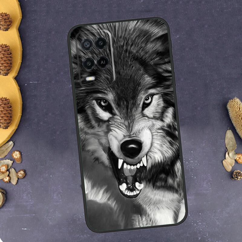 Angry Wolf Phone Case For Oppo A96 A16 A76 A78 A58 A18 A38 A98 A17 A77 A80 A40 A60 A74 A94 A54 A15 A57S