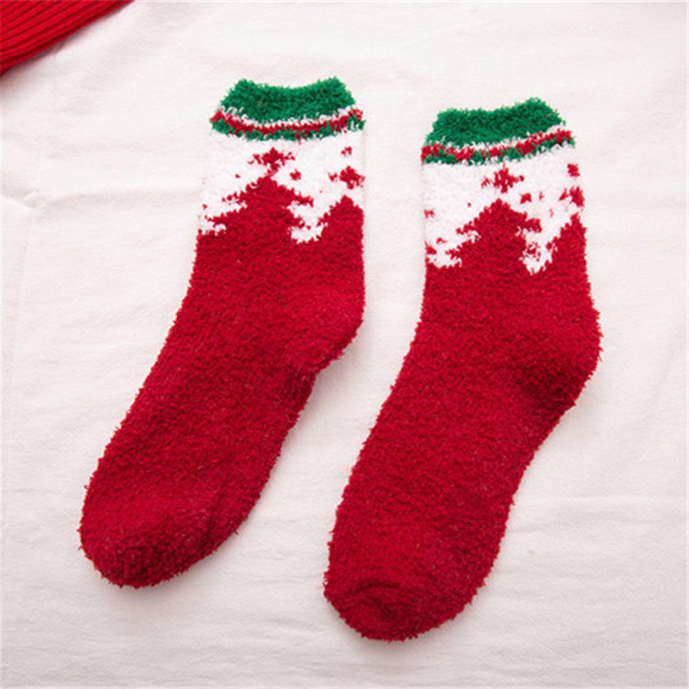 Christmas Women's Socks Coral Fleece Floor Cute Socks Winter Warm Fluffy Floor Socks Xmas Gifts
