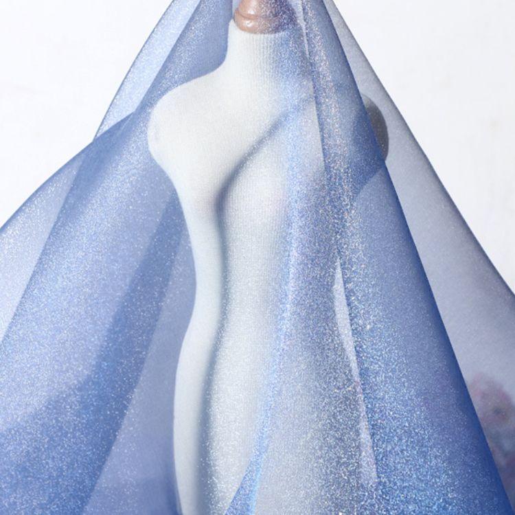 Soft fine solid-color transparent thin mesh fabric suitable for wedding dresses evening gowns and designer clothing fabrics