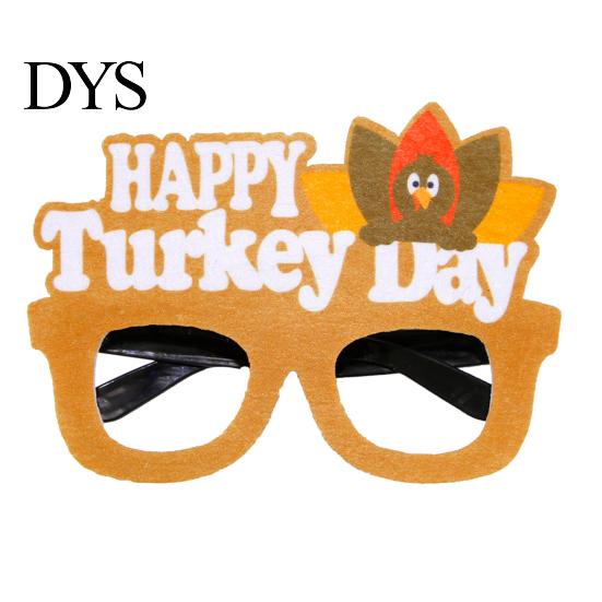 Cute Thanksgiving Gift for Parties Turkey Glasses, Funny Harvest Party Eyewear Kids Festive Orange Holiday Decorations Adults, Felt Pumpkin