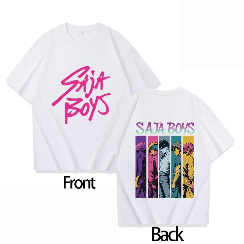 2025 Saja Boys Cotton Round Neck Boy GirlsTshirt KPOP Demon Hunter Mens Shortsleeved Comfortable Adult Top Parentchild