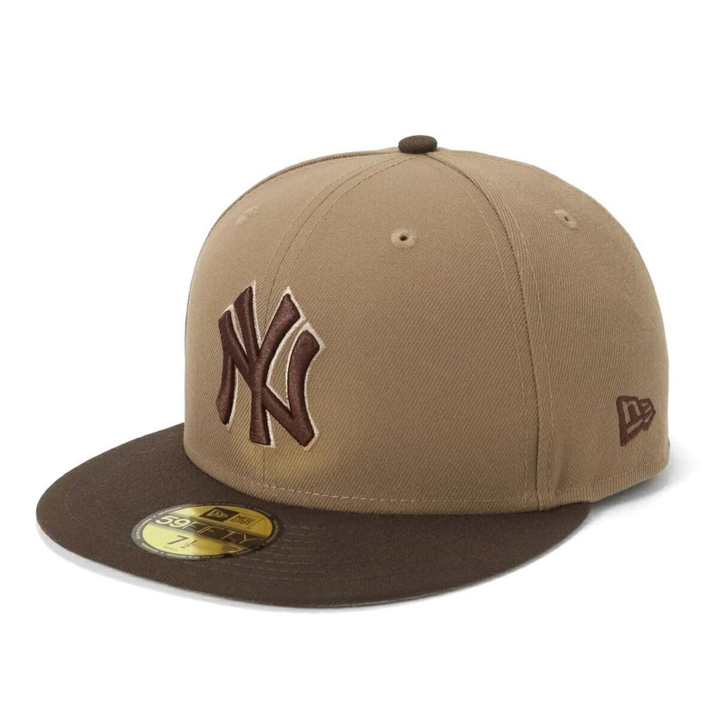 New Era 59FIFTY Cap MLB New York Yankees NY Beige Under Exclusive to and Flat Streetwear Travel Sun Gift Idea (70900050, NER35C4807) Khaki/Walnut