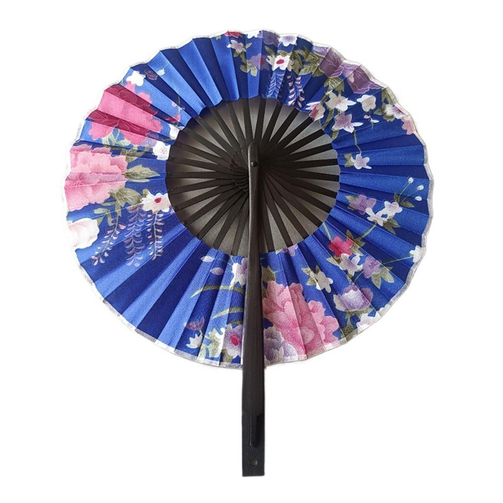 

Бамбуковый ремесленный танцевальный веер с цветочными узорами, ручной веер, древний круглый складной веер, реквизит для фотографии Style 14