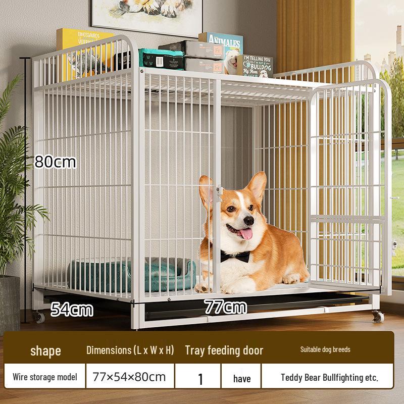 Heavy-Duty Iron Dog Cage for Medium and Large Dogs - Square Tube Design