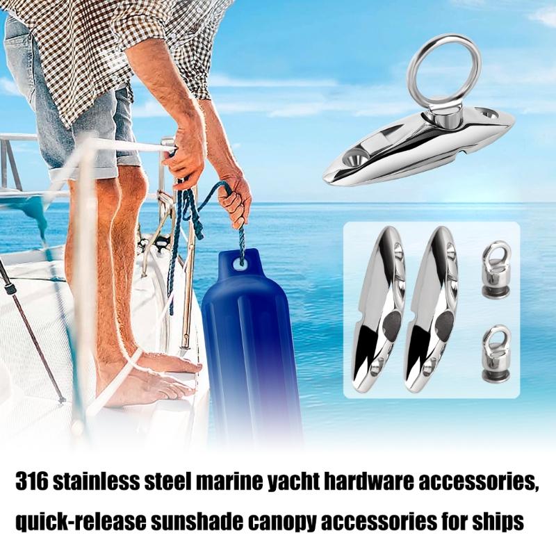 2pc Stainless Steel Hanger Quick Release Marine Fenders Holder Hanger Bimini Top Fitting Hardware Swivel Side Mount Hinge
