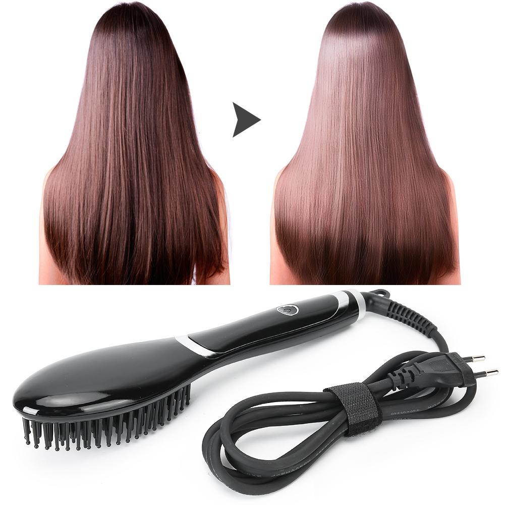 Hair Straightener Comb Ceramic Anion Temperature Control Hair Straightener Brush
