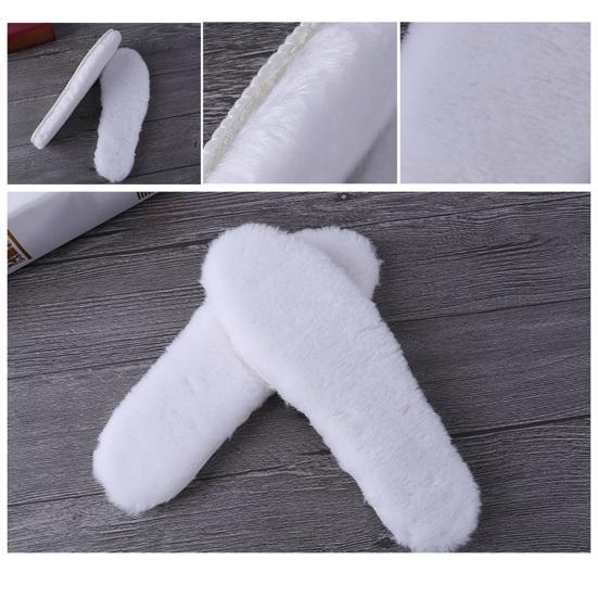 2 pares de plantilla de zapato inserto otoño invierno cálido grueso mezcla de lana peluda amortiguación suave hombres mujeres bota de nieve suela interior almohadilla de pie