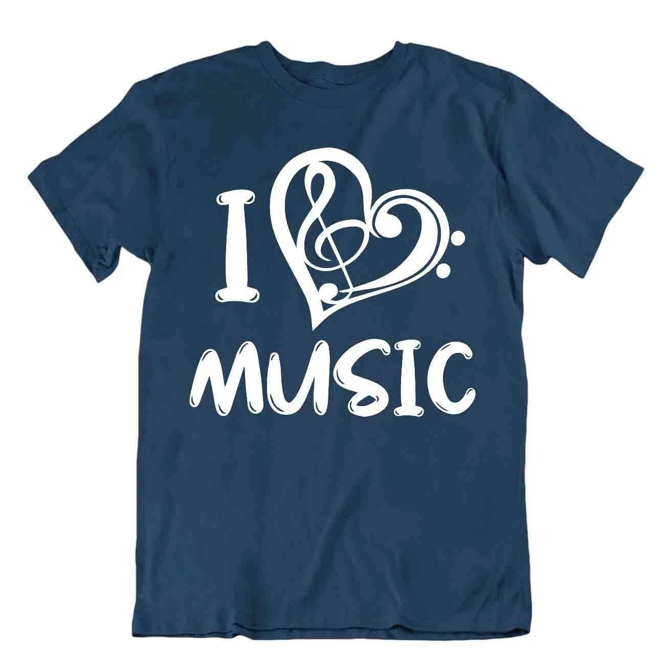 I Love Music Tshirt Best Girlfriend Gift T-Shirt Lovely Special Cool Design XL