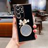 For Samsung Galaxy S24 Ultra Case with Plum Blossom Mirror Electroplating Edge Heart Pattern TPU Phone Cover
