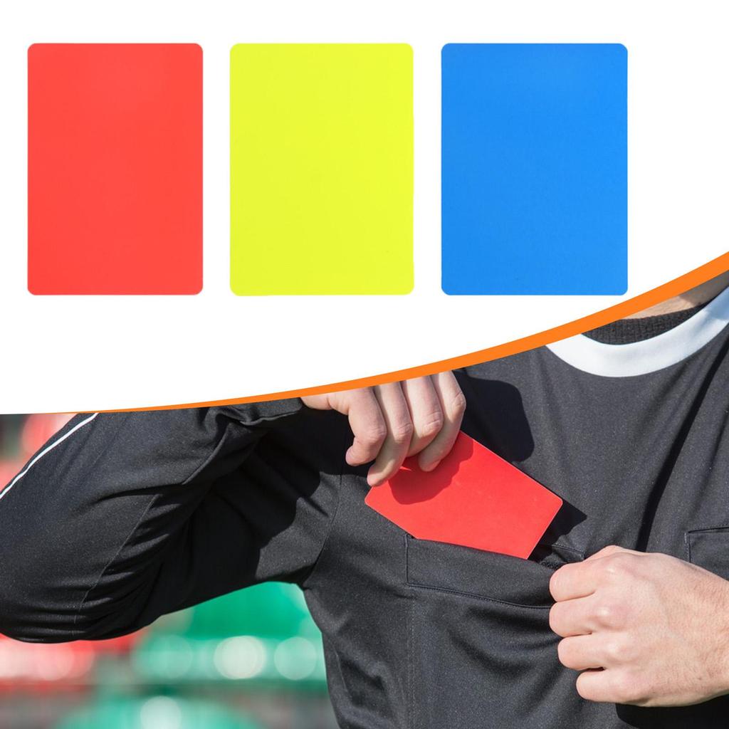 Red Yellow Blue Referee Cards PVC Penalty Card Kit for Football Official School Match Games