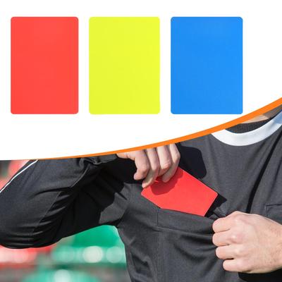 Red Yellow Blue Referee Cards PVC Penalty Card Kit for Football Official School Match Games