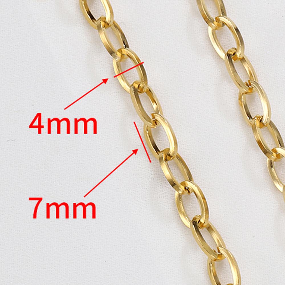 No Fade 2Meters 1Meter Stainless Steel Chain 4mm Oval Curb Cuban Chains for Necklace Jewelry Making DIY Supplies Wholesale