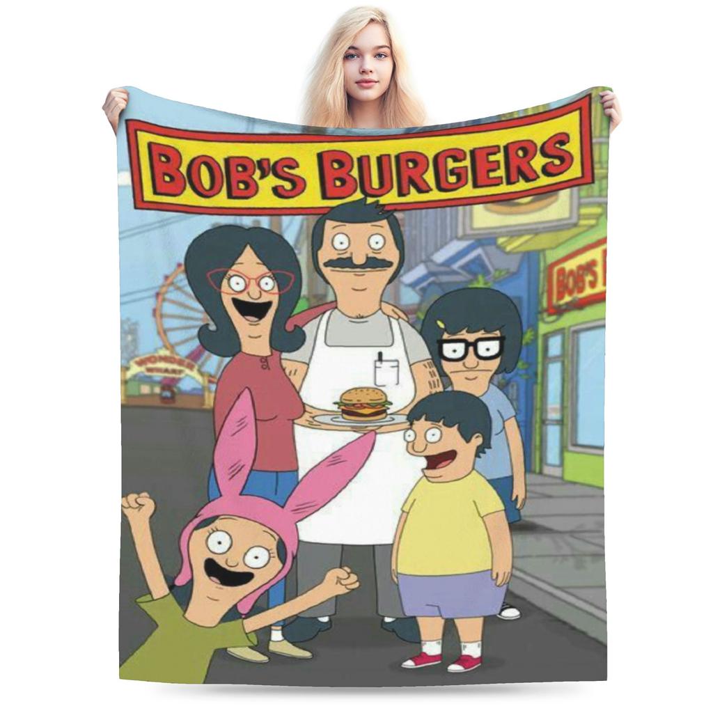 Gemütliche Bobs Lustige B-Burger Decke Merch Heimdeko Überwurfdecken Ultra-Weiches Fleece für Reisen